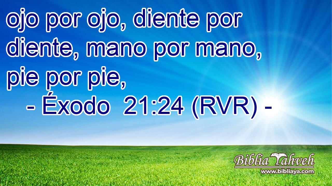 ojo por ojo, diente por diente, mano por mano, pie por pie,