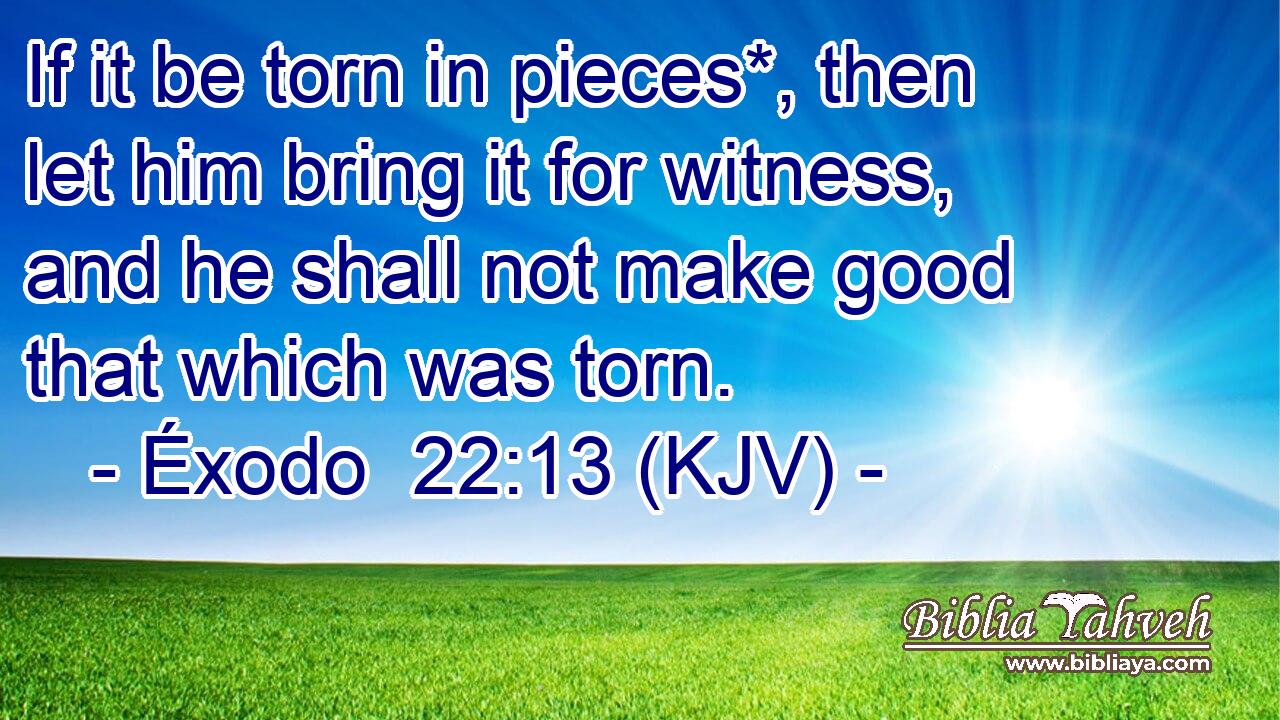 If it be torn in pieces*, then let him bring it for witness, and he shall not make good that which was torn.