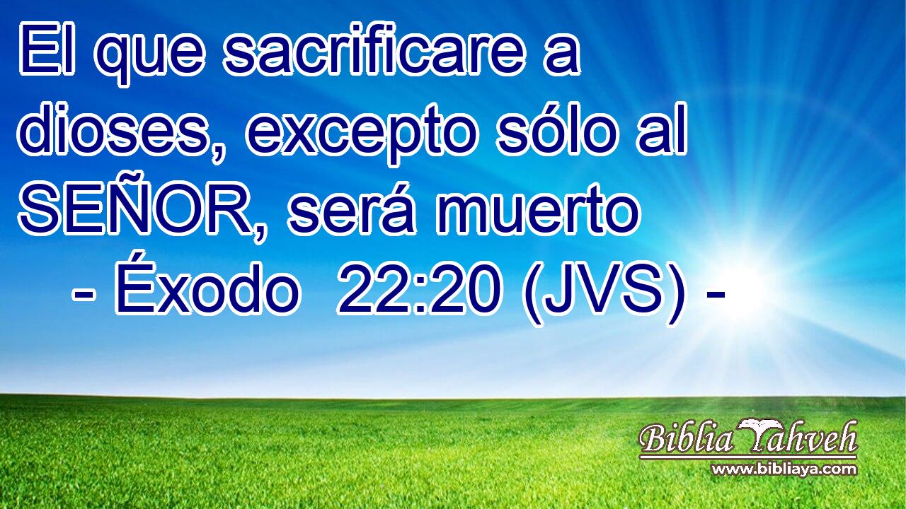 El que sacrificare a dioses, excepto sólo al SEÑOR, será muerto