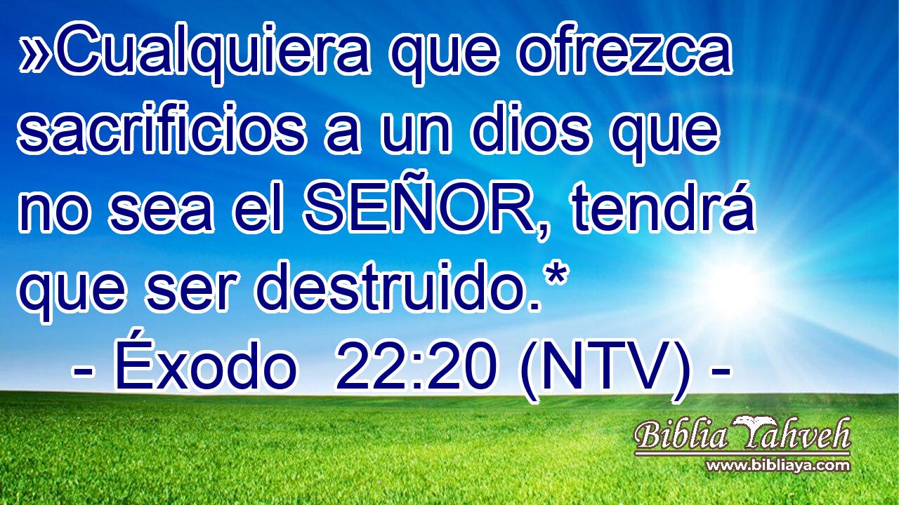 »Cualquiera que ofrezca sacrificios a un dios que no sea el SEÑOR, tendrá que ser destruido.*