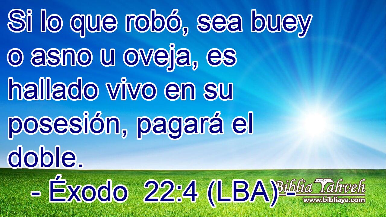 Si lo que robó, sea buey o asno u oveja, es hallado vivo en su posesión, pagará el doble.