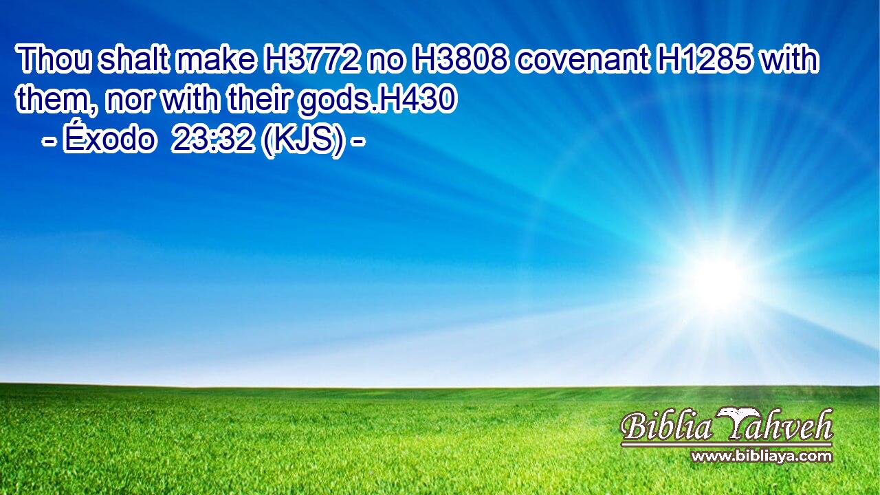 Thou shalt make H3772 no H3808 covenant H1285 with them, nor with their gods.H430