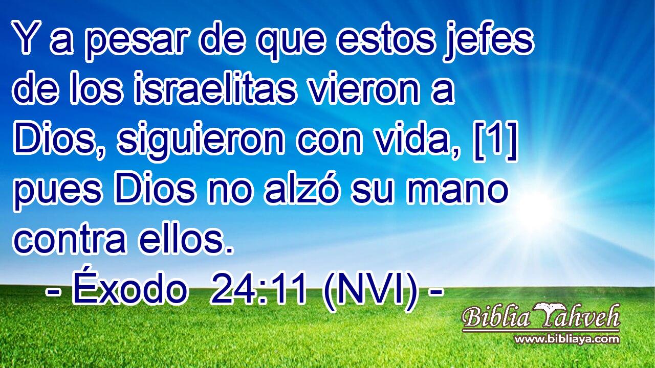  Y a pesar de que estos jefes de los israelitas vieron a Dios, siguieron con vida, [1] pues Dios no alzó su mano contra ellos. 