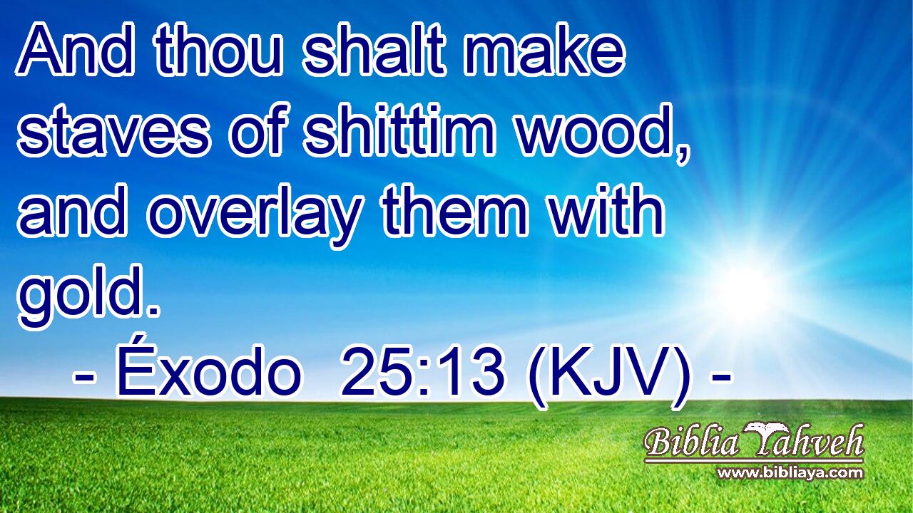 And thou shalt make staves of shittim wood, and overlay them with gold.