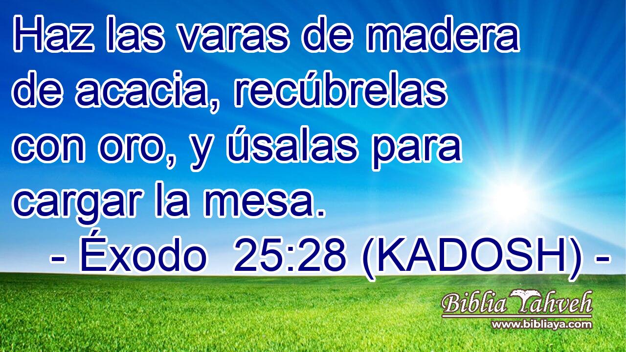  Haz las varas de madera de acacia, recúbrelas con oro, y úsalas para cargar la mesa. 