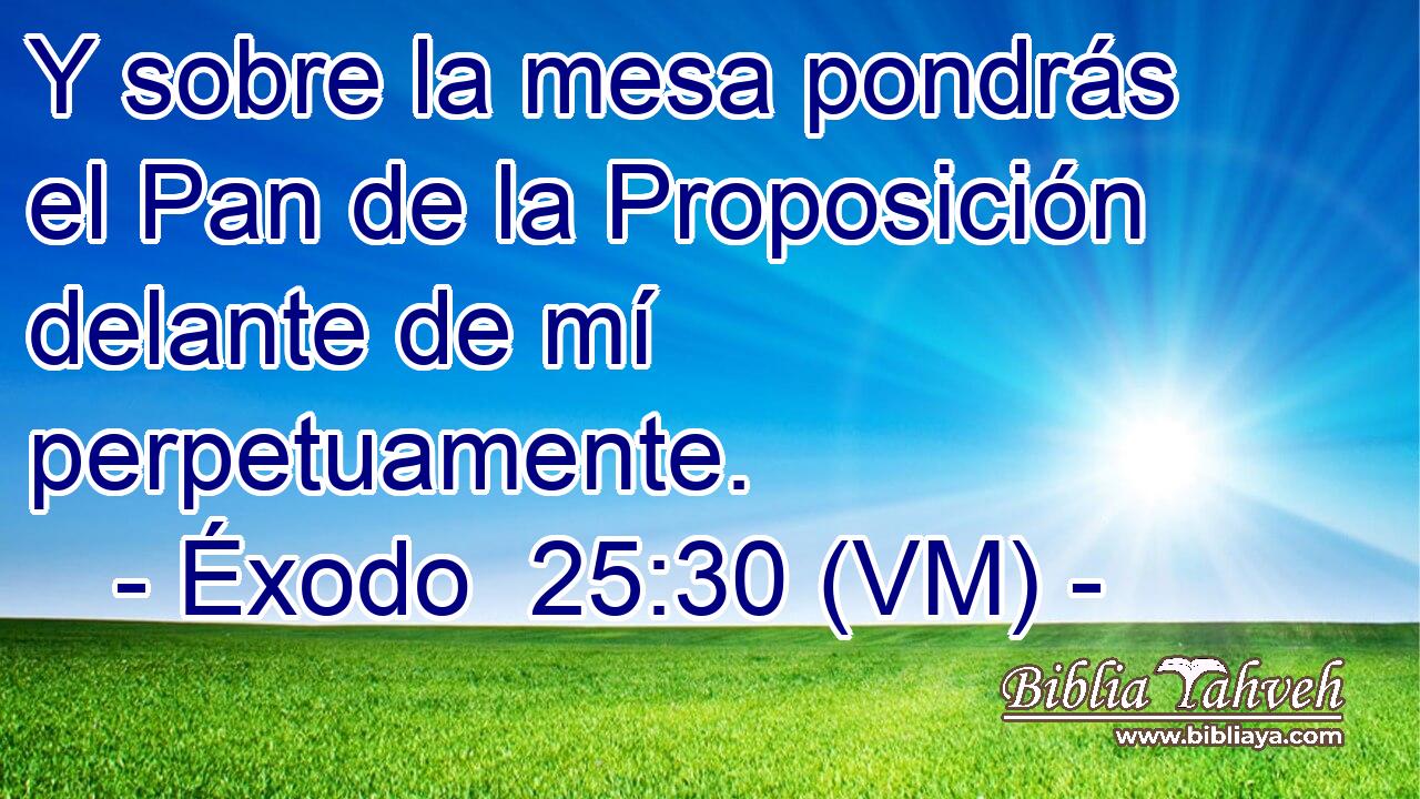  Y sobre la mesa pondrás el Pan de la Proposición delante de mí perpetuamente. 