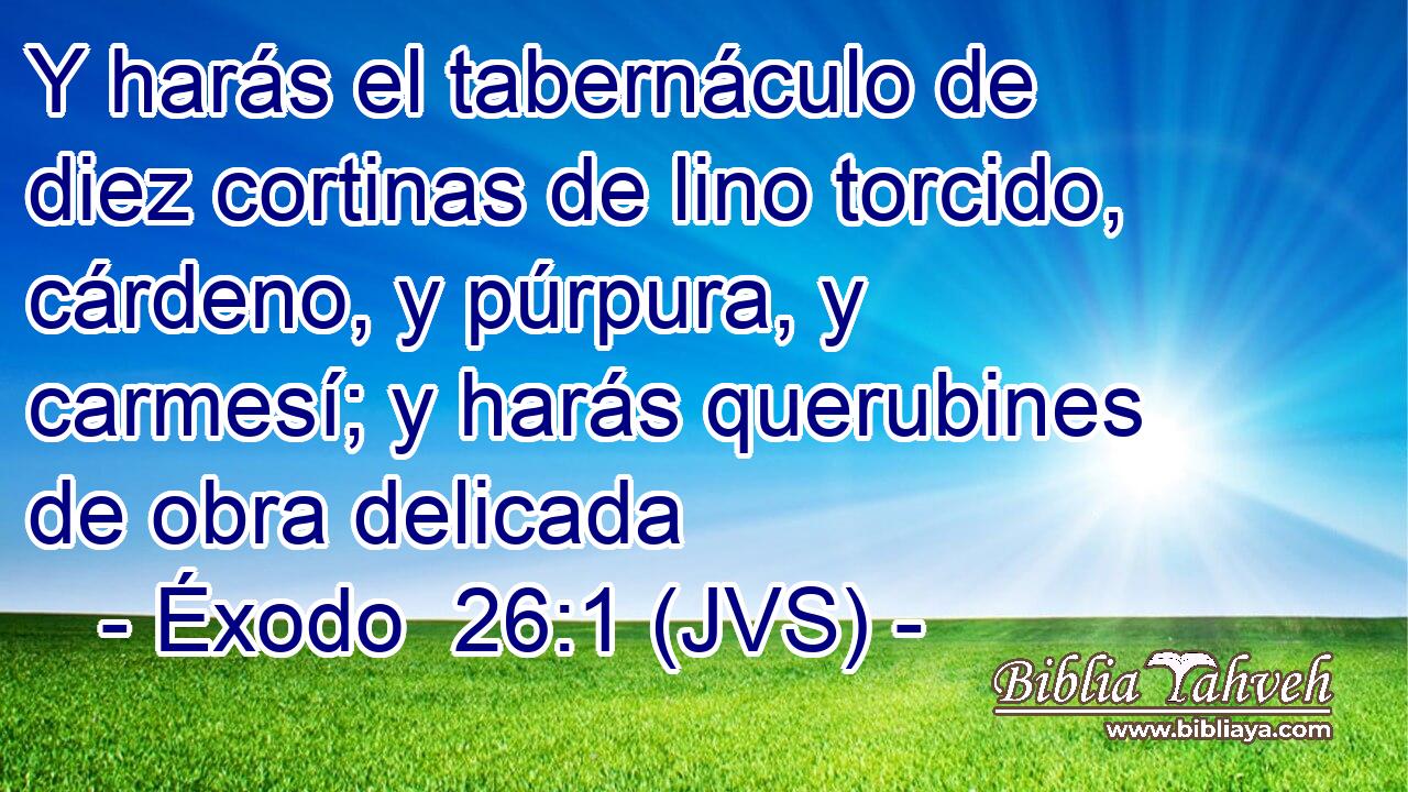Y harás el tabernáculo de diez cortinas de lino torcido, cárdeno, y púrpura, y carmesí; y harás querubines de obra delicada