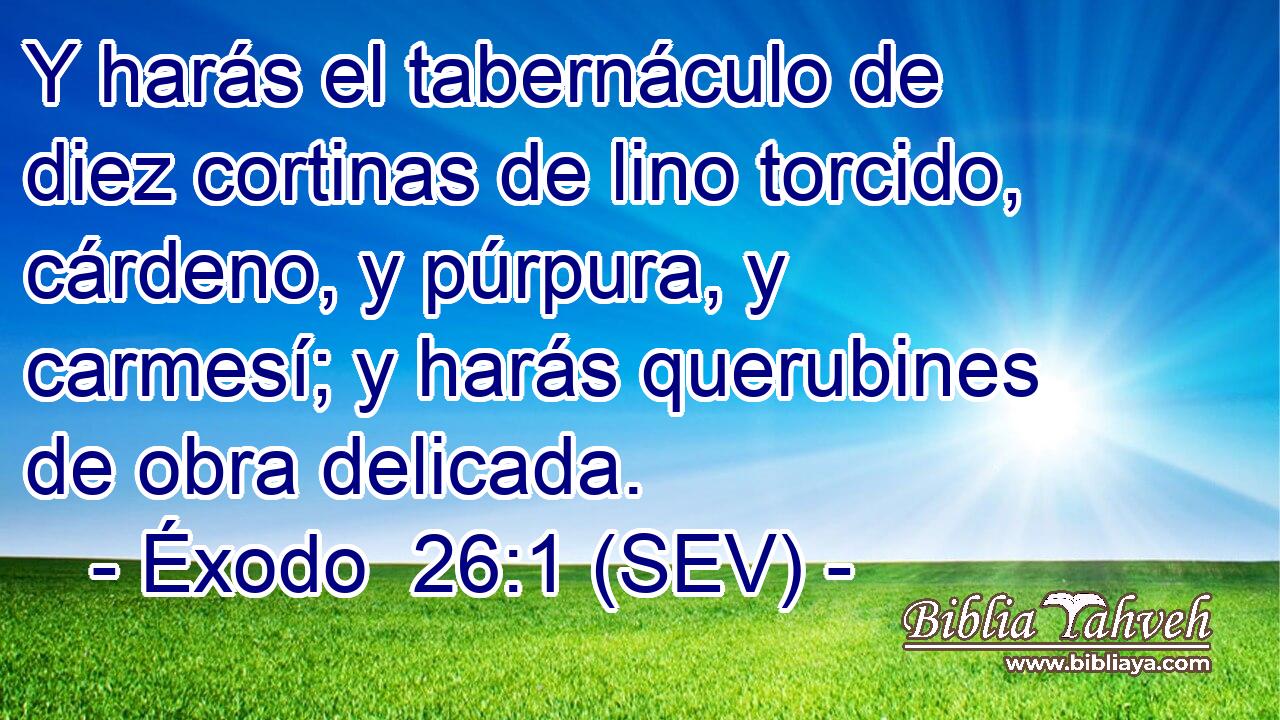 Y harás el tabernáculo de diez cortinas de lino torcido, cárdeno, y púrpura, y carmesí; y harás querubines de obra delicada.