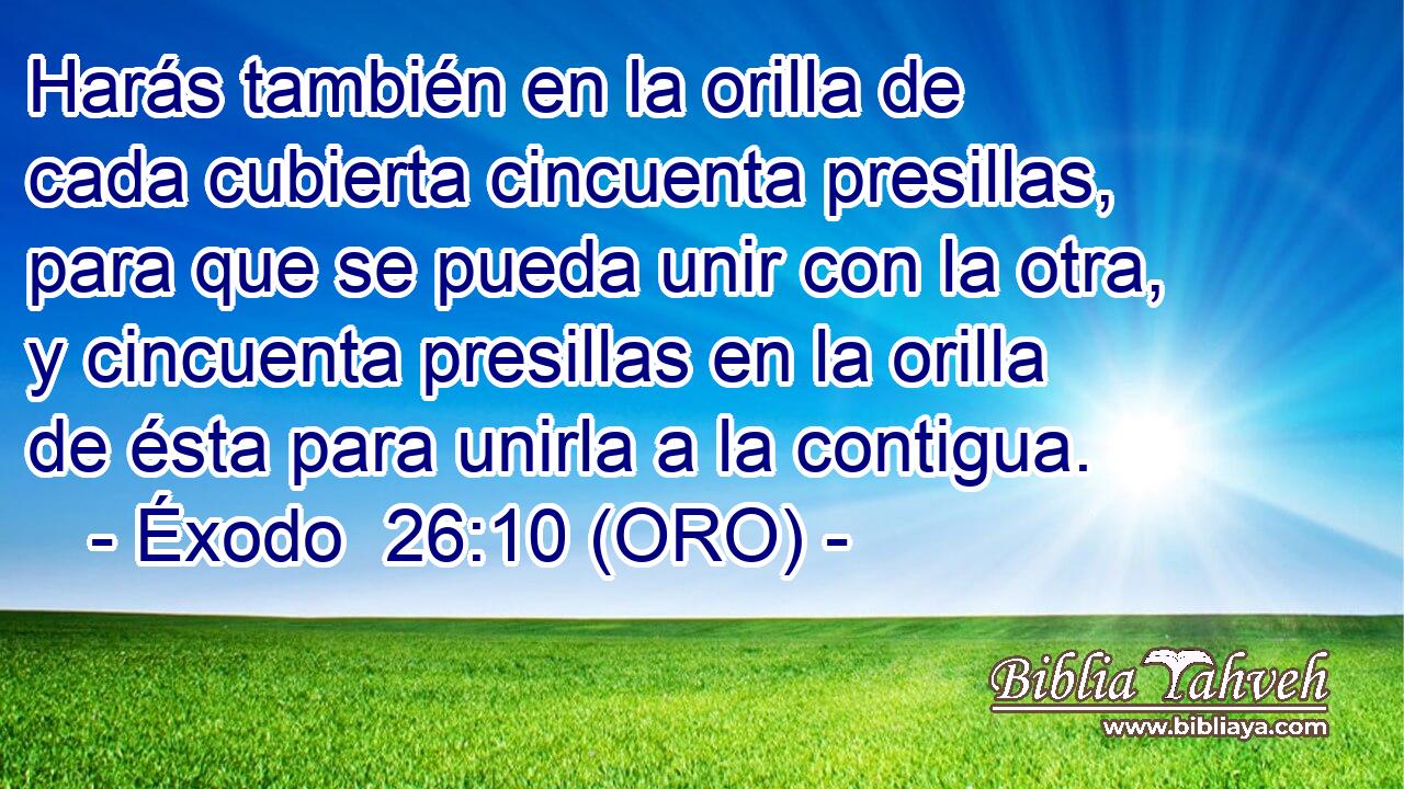 Harás también en la orilla de cada cubierta cincuenta presillas, para que se pueda unir con la otra, y cincuenta presillas en la orilla de ésta para unirla a la contigua. 