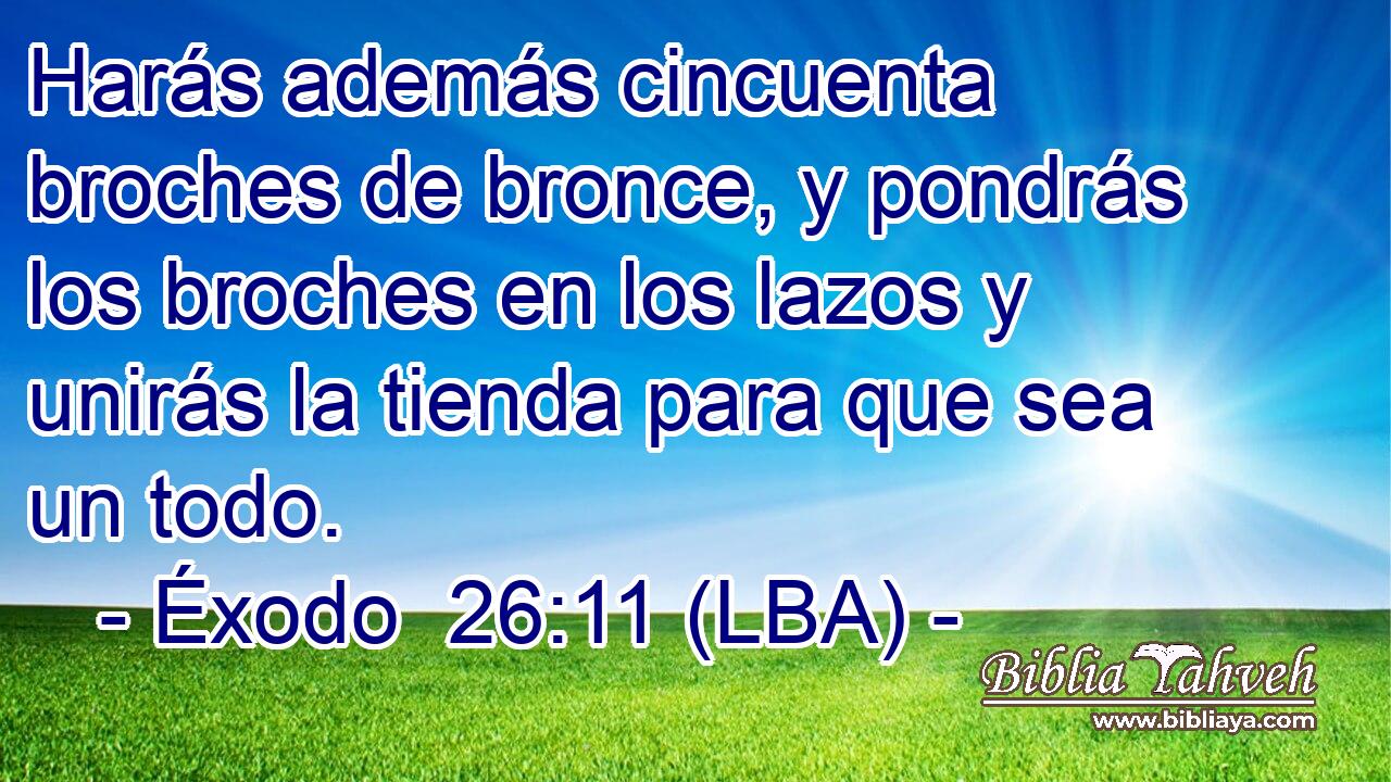 Harás además cincuenta broches de bronce, y pondrás los broches en los lazos y unirás la tienda para que sea un todo.