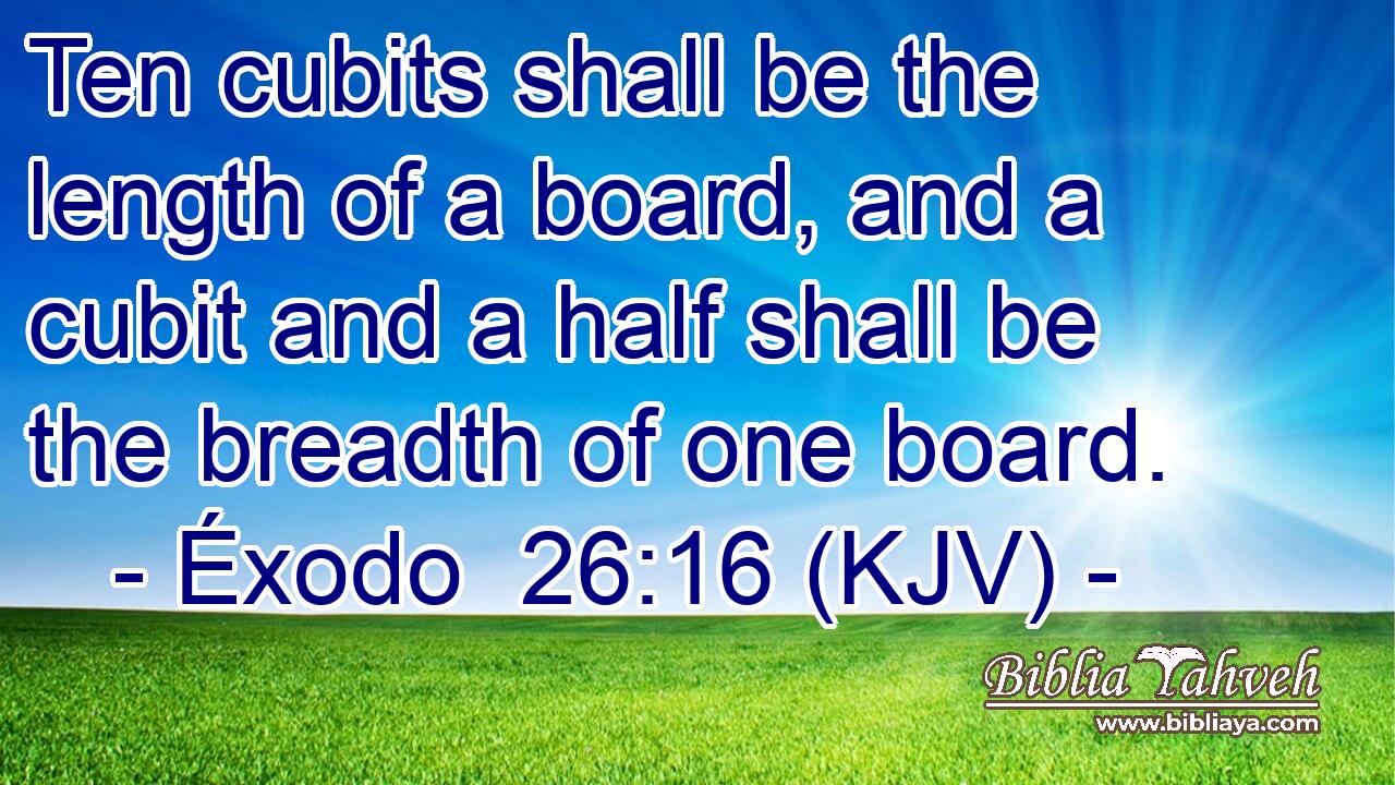 Ten cubits shall be the length of a board, and a cubit and a half shall be the breadth of one board.