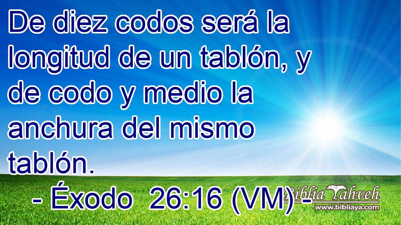  De diez codos será la longitud de un tablón, y de codo y medio la anchura del mismo tablón. 