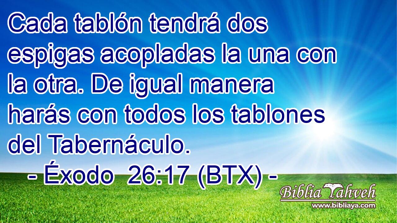 Cada tablón tendrá dos espigas acopladas la una con la otra. De igual manera harás con todos los tablones del Tabernáculo.