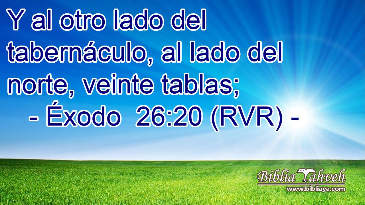 Y al otro lado del tabernáculo, al lado del norte, veinte tablas;