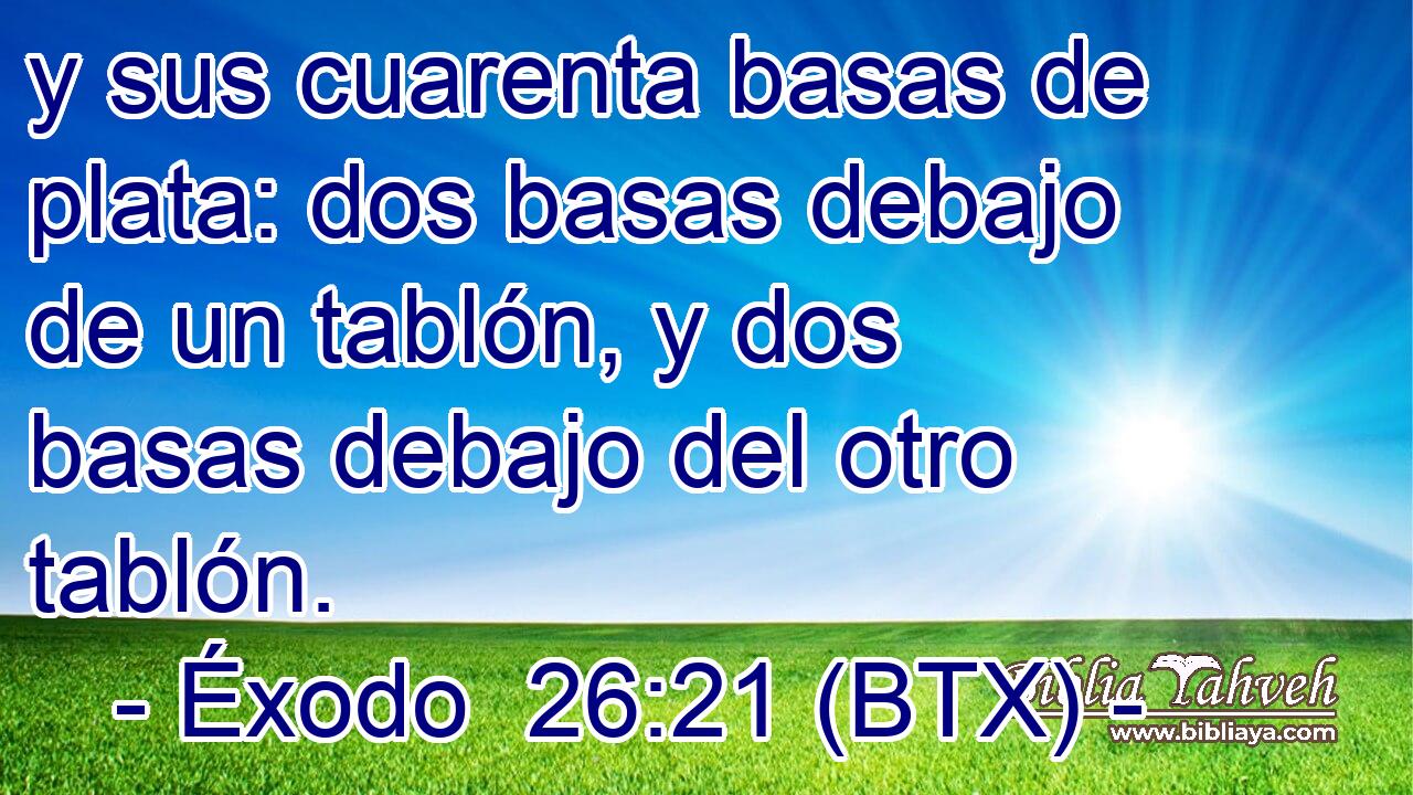 y sus cuarenta basas de plata: dos basas debajo de un tablón, y dos basas debajo del otro tablón.