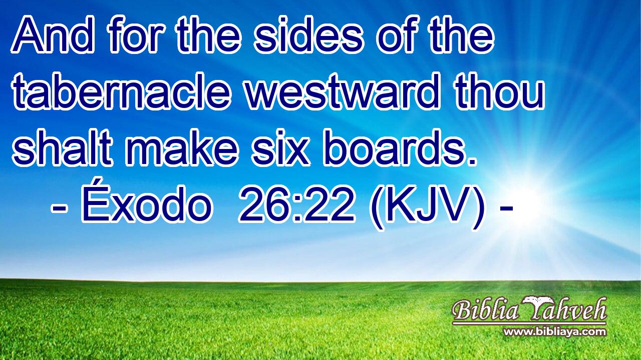 And for the sides of the tabernacle westward thou shalt make six boards.