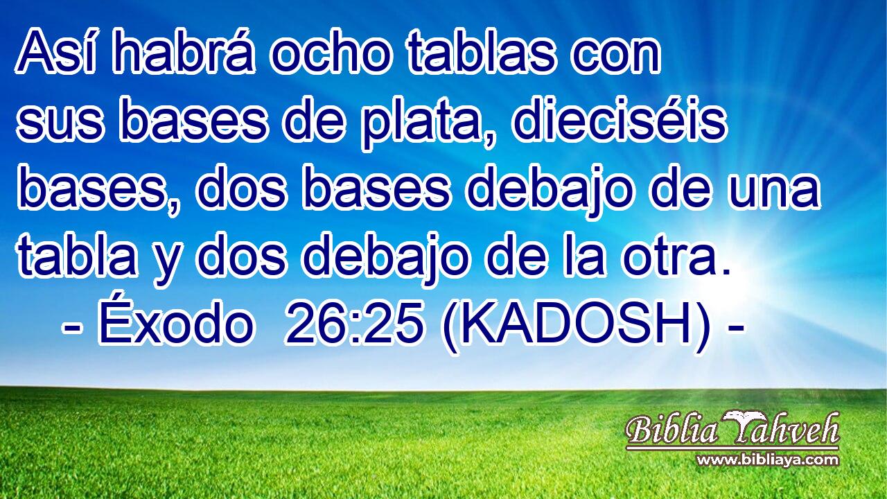  Así habrá ocho tablas con sus bases de plata, dieciséis bases, dos bases debajo de una tabla y dos debajo de la otra. 