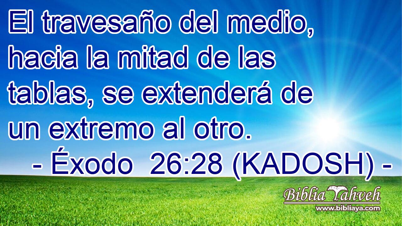  El travesaño del medio, hacia la mitad de las tablas, se extenderá de un extremo al otro. 