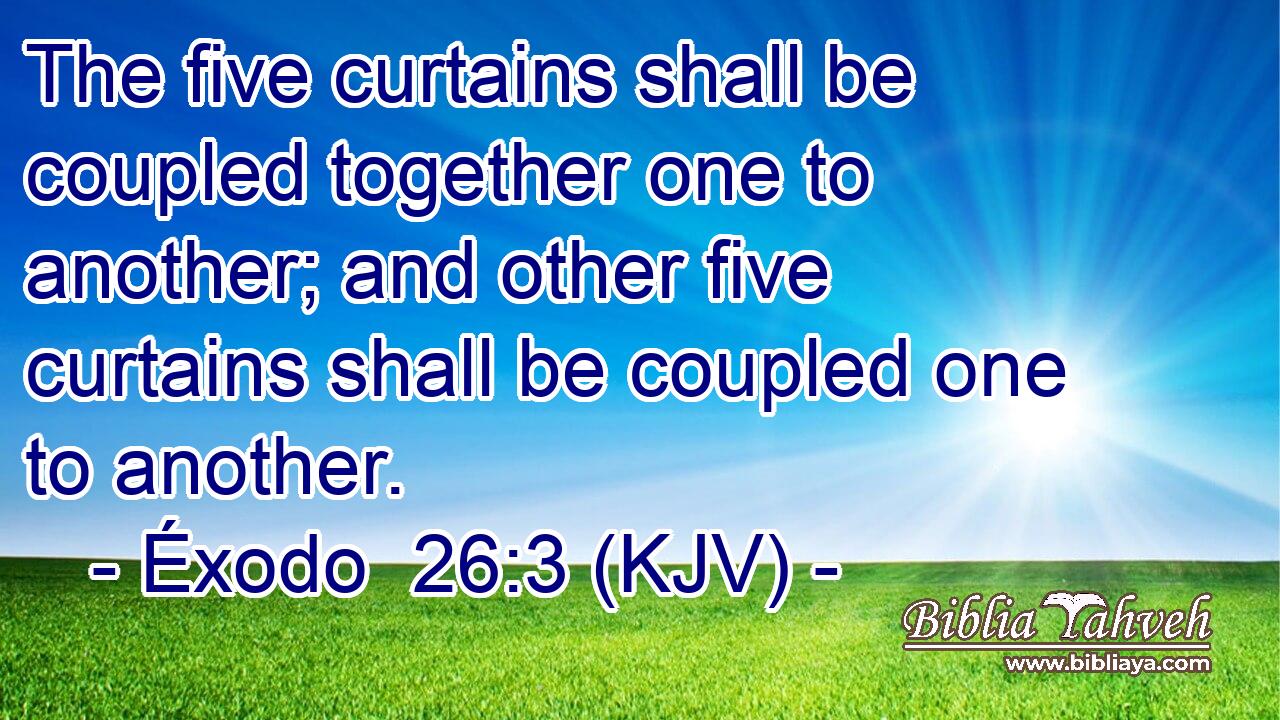 The five curtains shall be coupled together one to another; and other five curtains shall be coupled one to another.