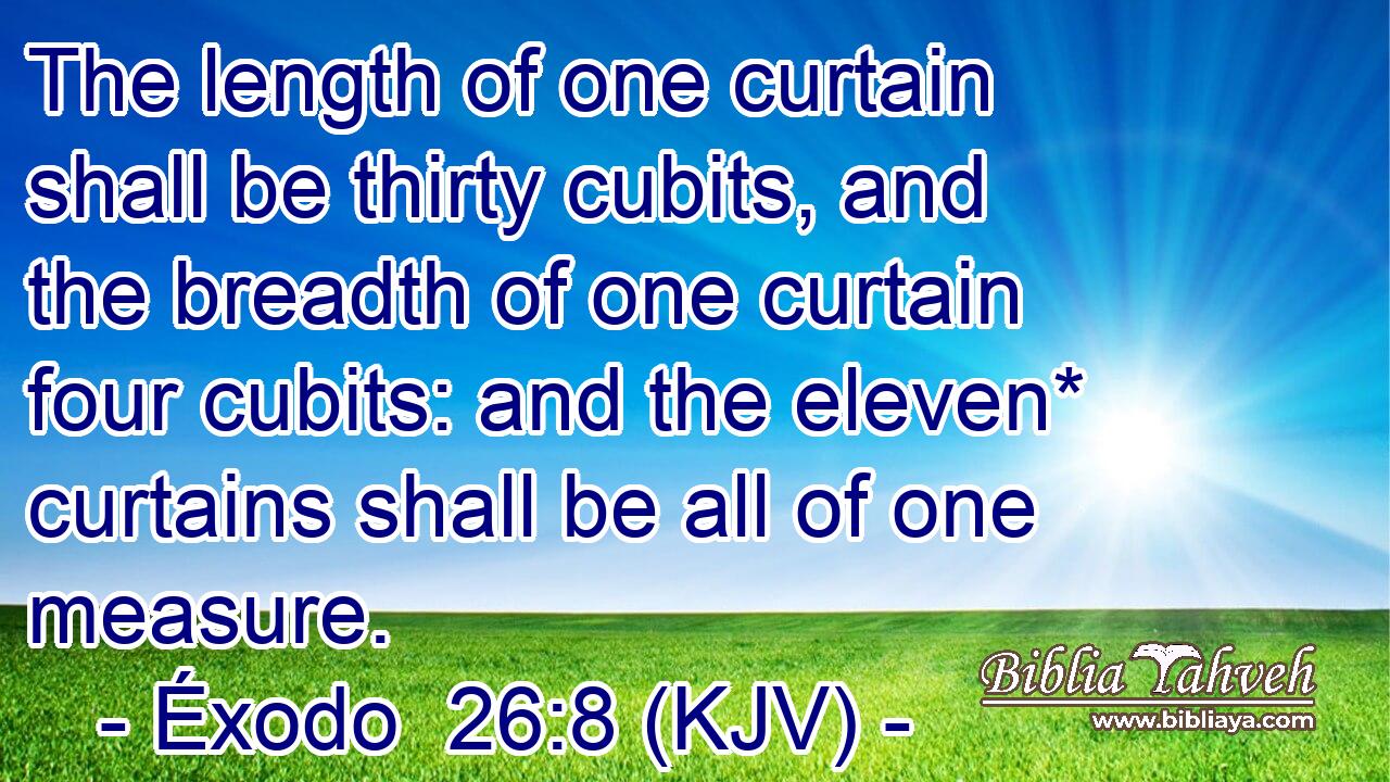 The length of one curtain shall be thirty cubits, and the breadth of one curtain four cubits: and the eleven* curtains shall be all of one measure.