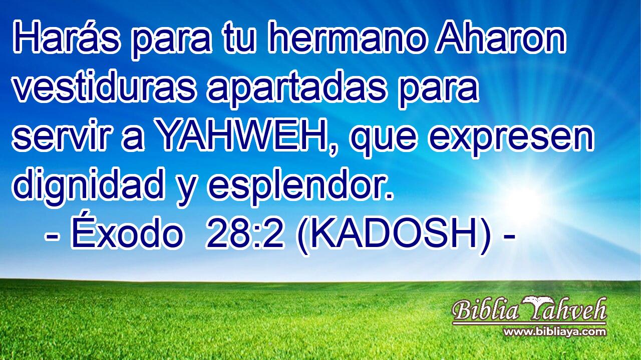  Harás para tu hermano Aharon vestiduras apartadas para servir a YAHWEH, que expresen dignidad y esplendor. 
