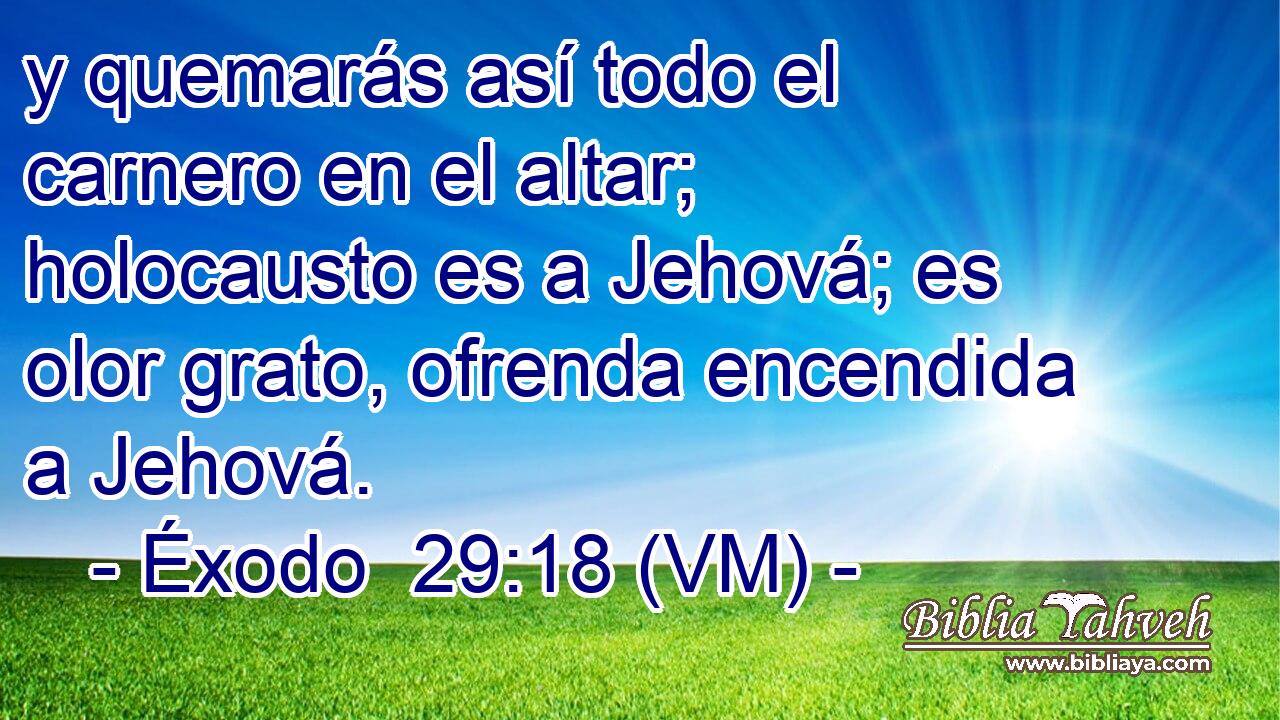  y quemarás así todo el carnero en el altar; holocausto es a Jehová; es olor grato, ofrenda encendida a Jehová. 
