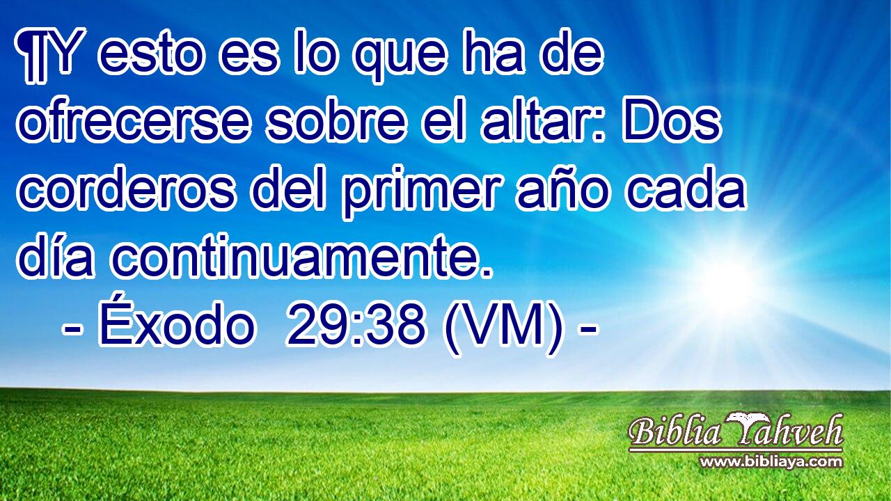  ¶Y esto es lo que ha de ofrecerse sobre el altar: Dos corderos del primer año cada día continuamente. 