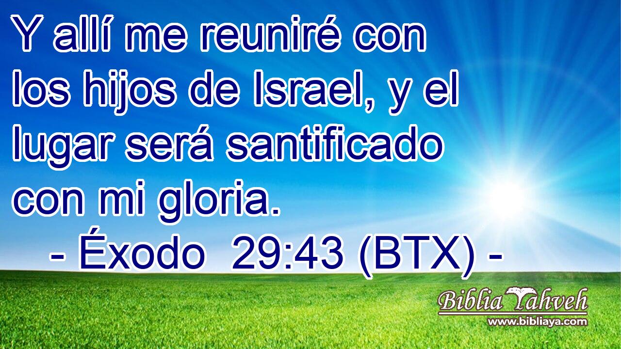 Y allí me reuniré con los hijos de Israel, y el lugar será santificado con mi gloria.