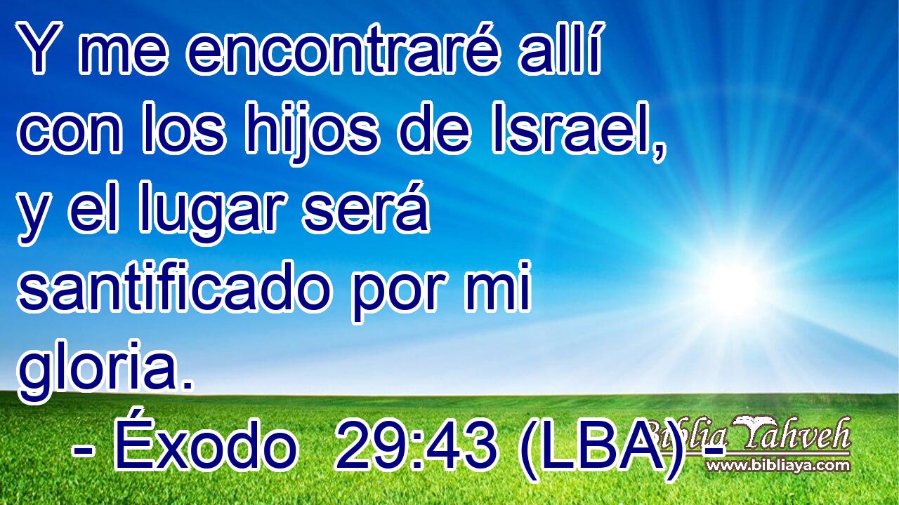 Y me encontraré allí con los hijos de Israel, y el lugar será santificado por mi gloria.