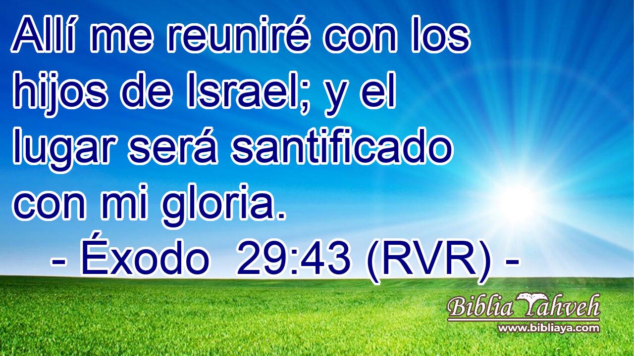 Allí me reuniré con los hijos de Israel; y el lugar será santificado con mi gloria.