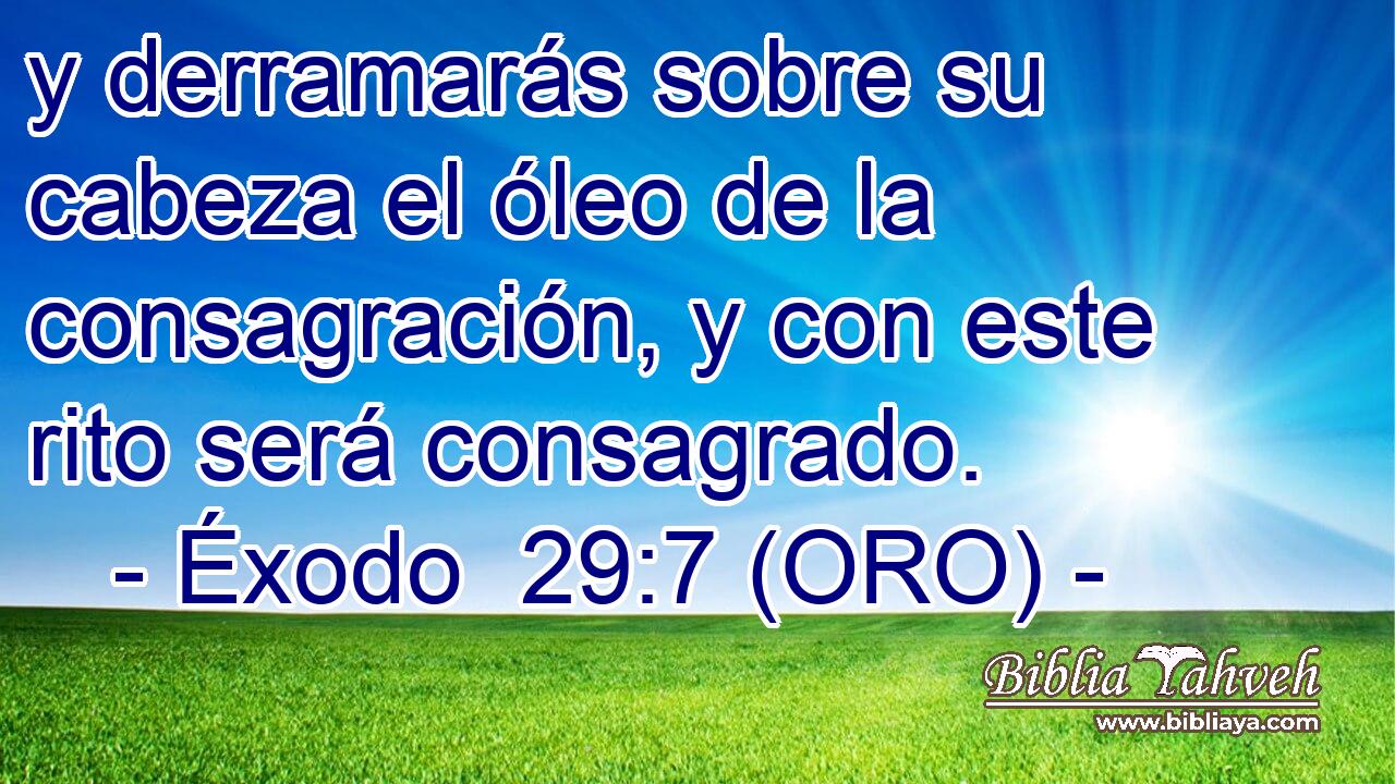  y derramarás sobre su cabeza el óleo de la consagración, y con este rito será consagrado. 