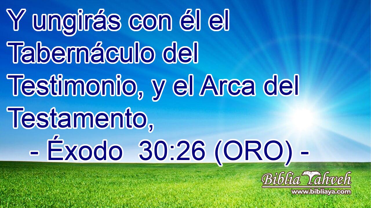  Y ungirás con él el Tabernáculo del Testimonio, y el Arca del Testamento, 