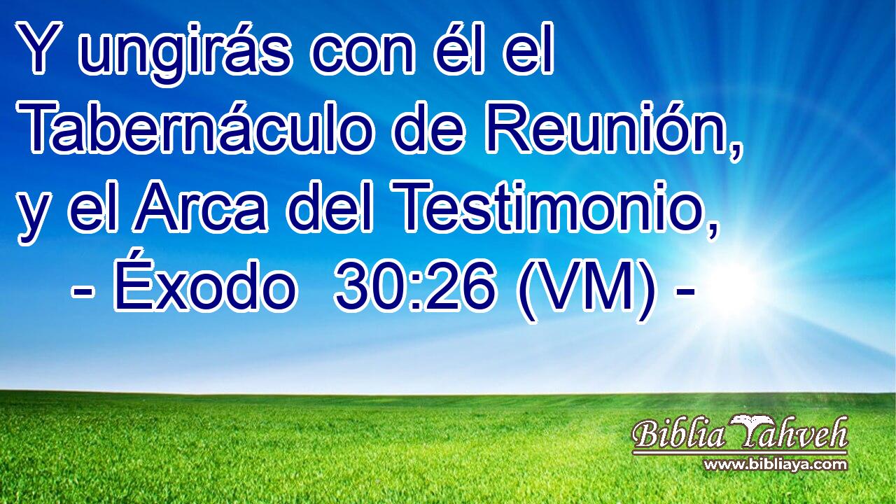  Y ungirás con él el Tabernáculo de Reunión, y el Arca del Testimonio, 