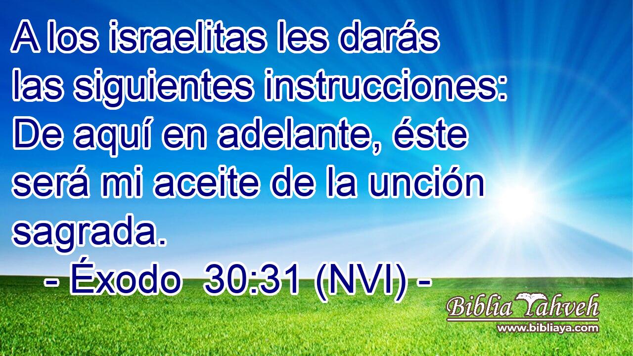  A los israelitas les darás las siguientes instrucciones: De aquí en adelante, éste será mi aceite de la unción sagrada. 