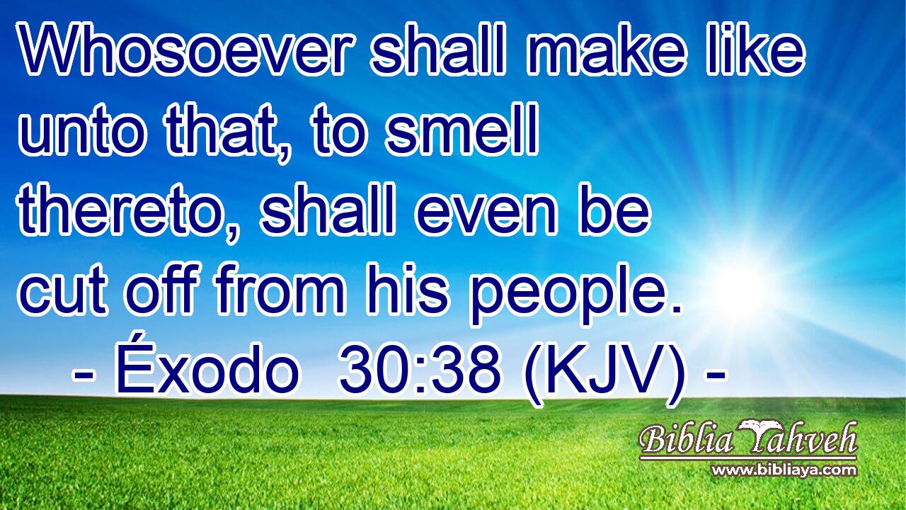 Whosoever shall make like unto that, to smell thereto, shall even be cut off from his people.
