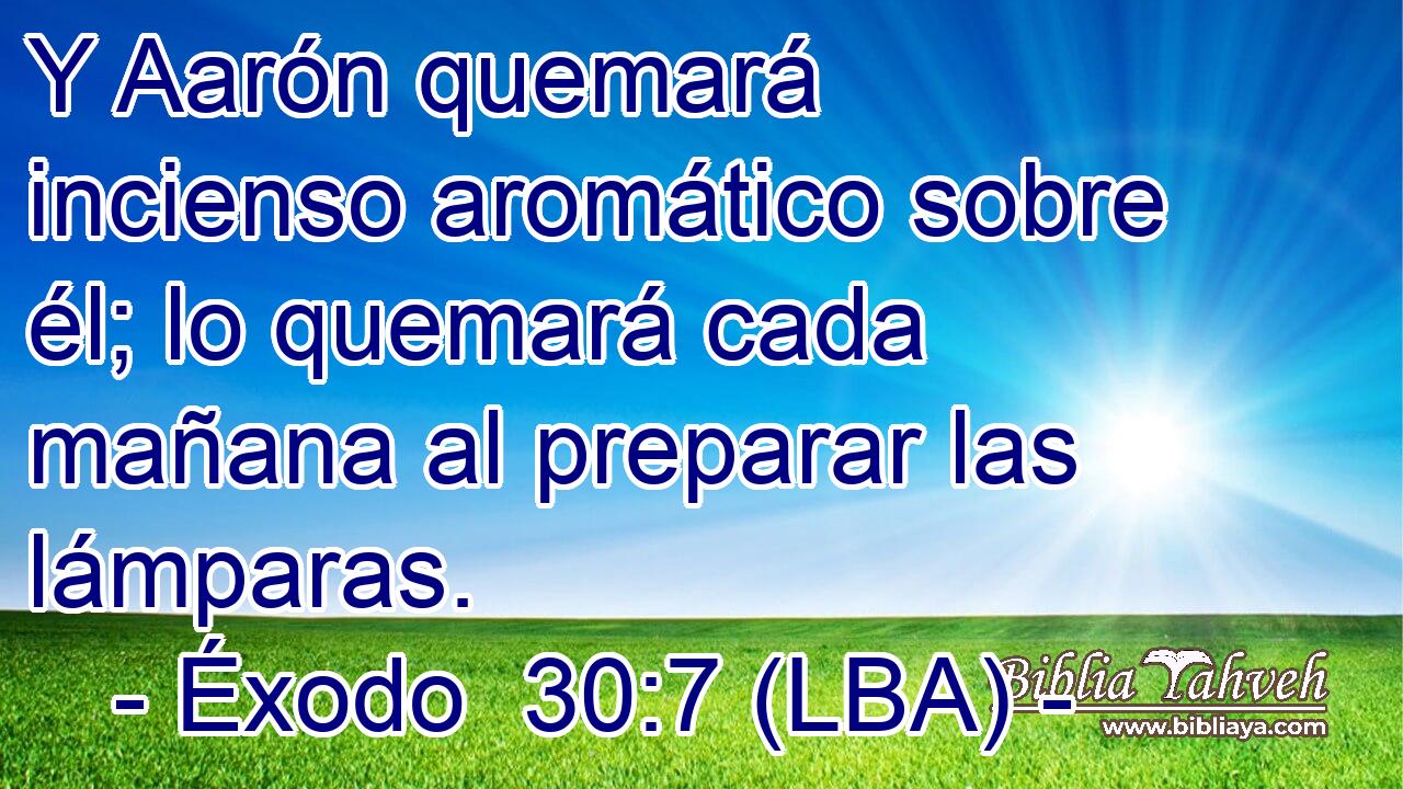 Y Aarón quemará incienso aromático sobre él; lo quemará cada mañana al preparar las lámparas.