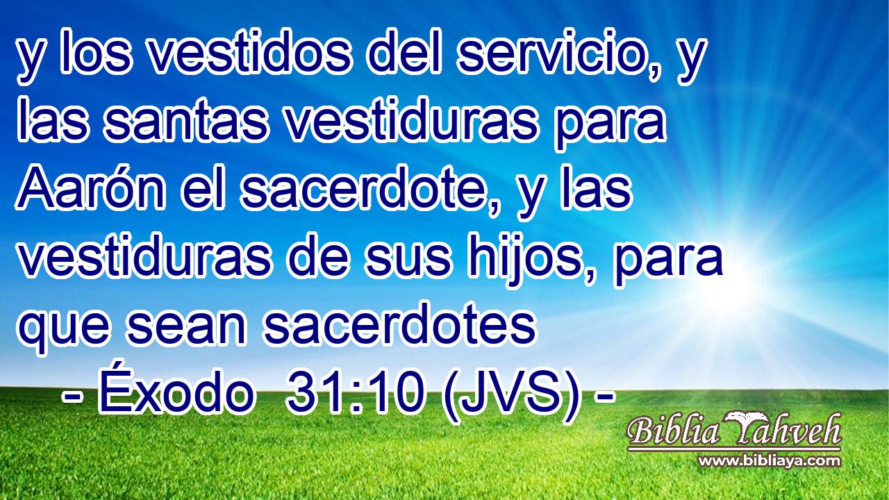 y los vestidos del servicio, y las santas vestiduras para Aarón el sacerdote, y las vestiduras de sus hijos, para que sean sacerdotes