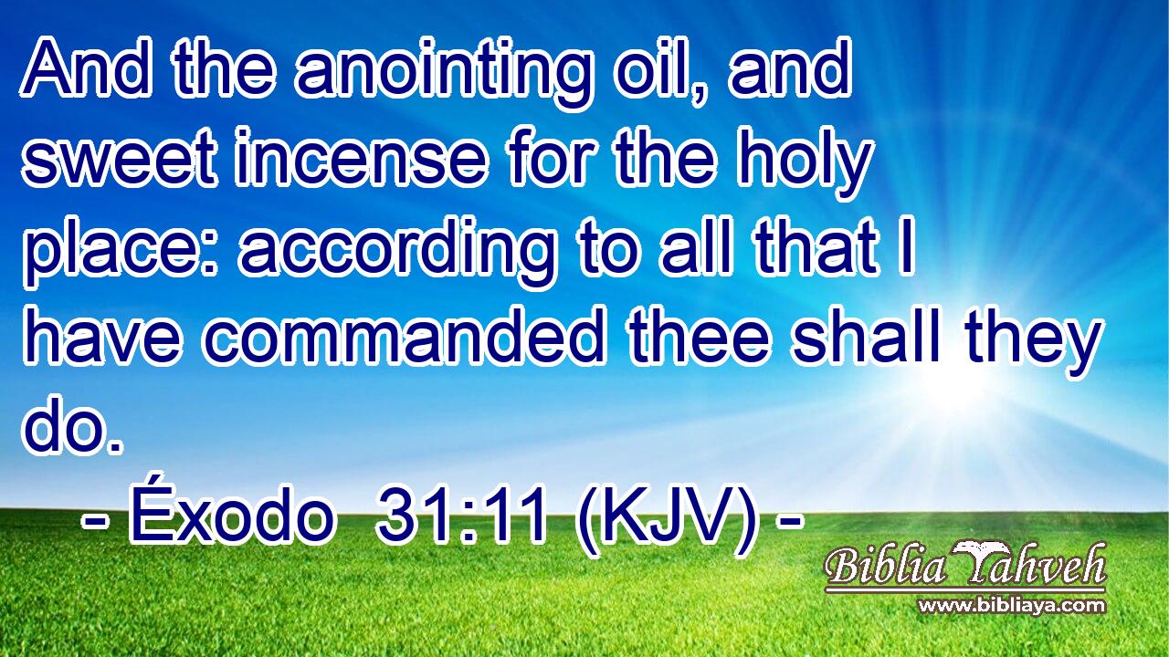 And the anointing oil, and sweet incense for the holy place: according to all that I have commanded thee shall they do.