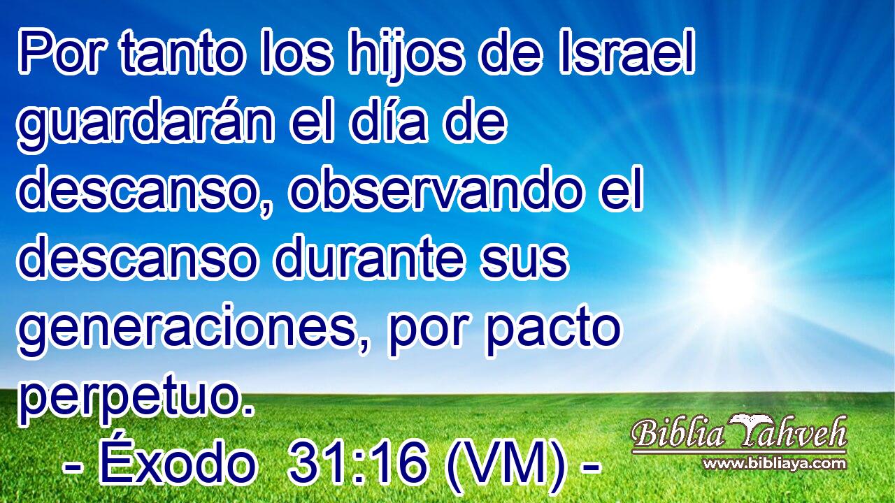  Por tanto los hijos de Israel guardarán el día de descanso, observando el descanso durante sus generaciones, por pacto perpetuo. 