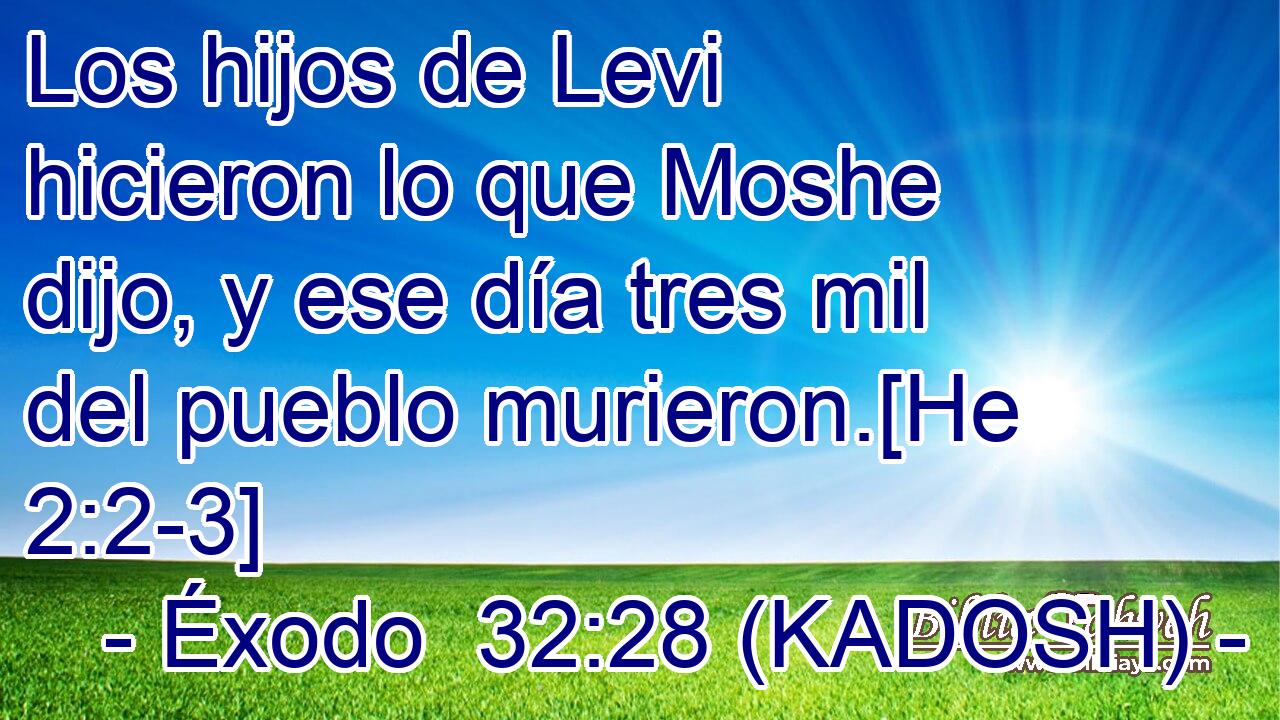  Los hijos de Levi hicieron lo que Moshe dijo, y ese día tres mil del pueblo murieron.[He 2:2-3] 