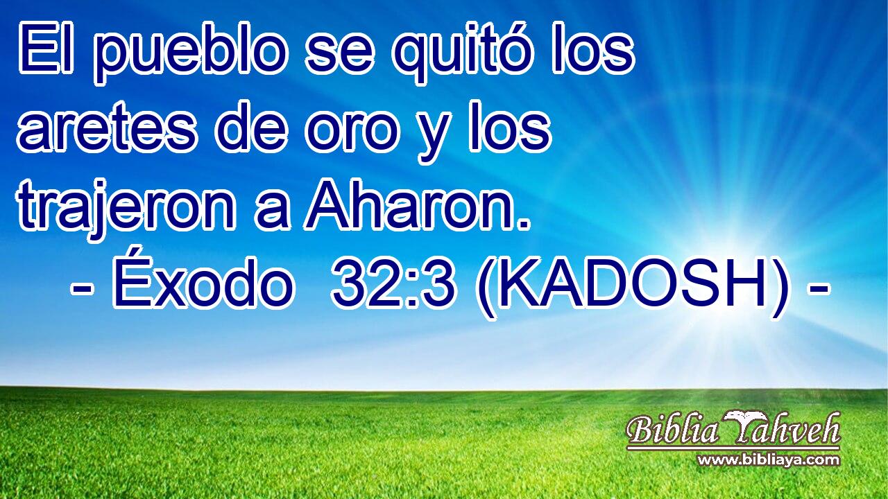  El pueblo se quitó los aretes de oro y los trajeron a Aharon. 