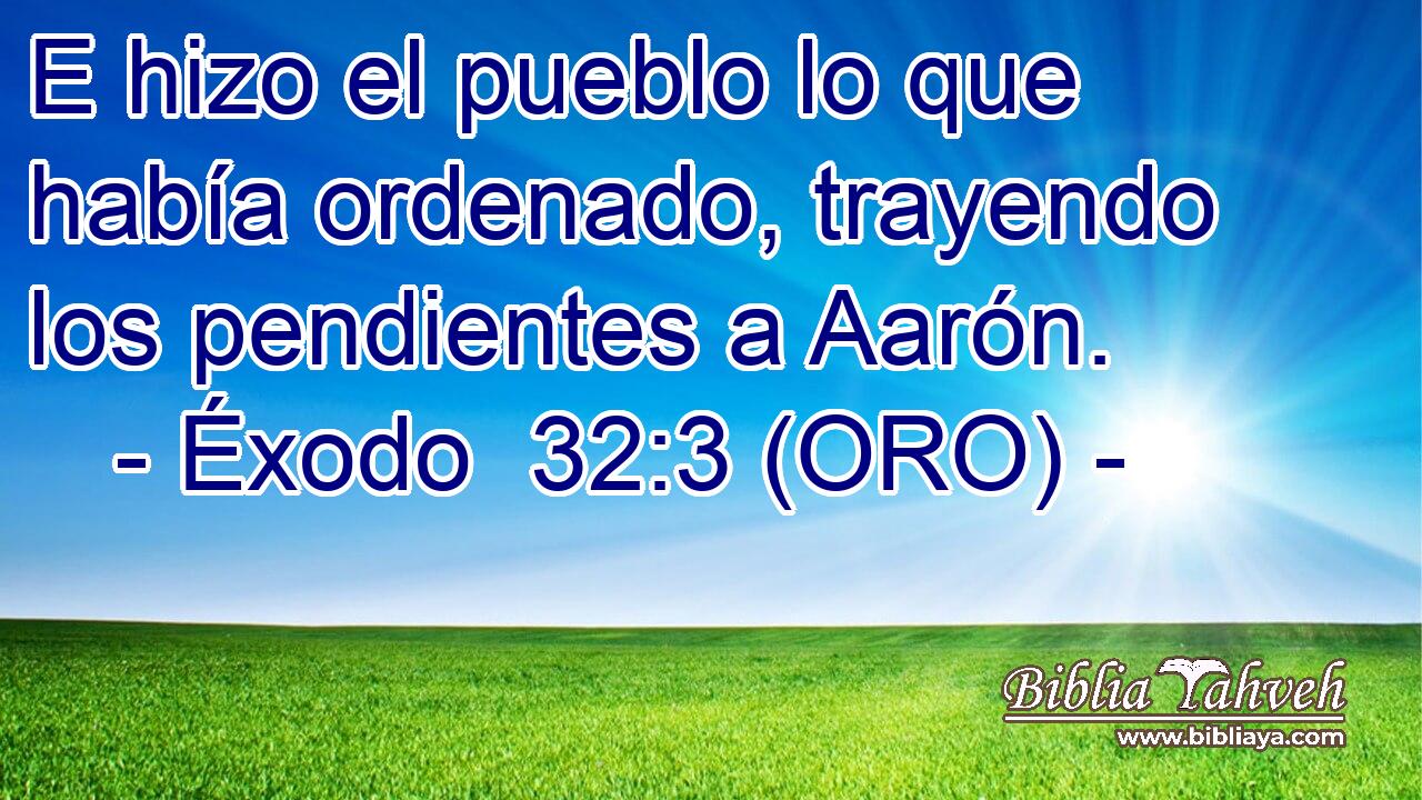  E hizo el pueblo lo que había ordenado, trayendo los pendientes a Aarón. 