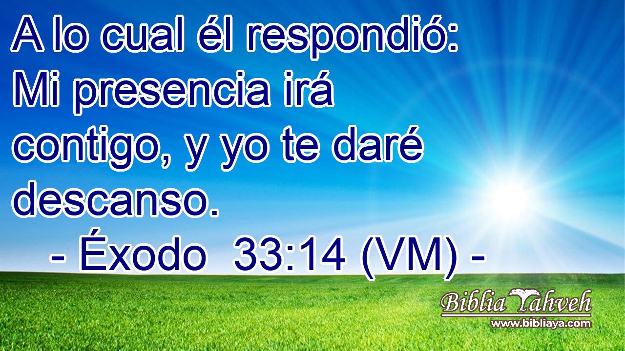  A lo cual él respondió: Mi presencia irá contigo, y yo te daré descanso. 