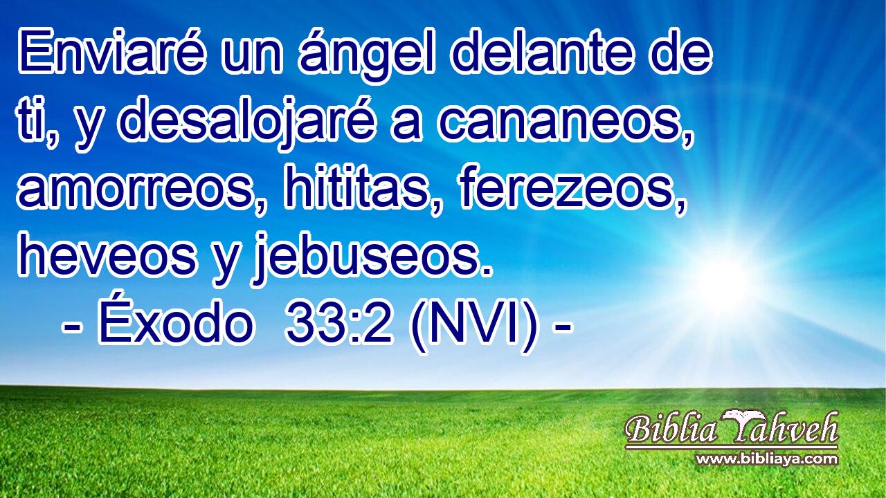  Enviaré un ángel delante de ti, y desalojaré a cananeos, amorreos, hititas, ferezeos, heveos y jebuseos. 