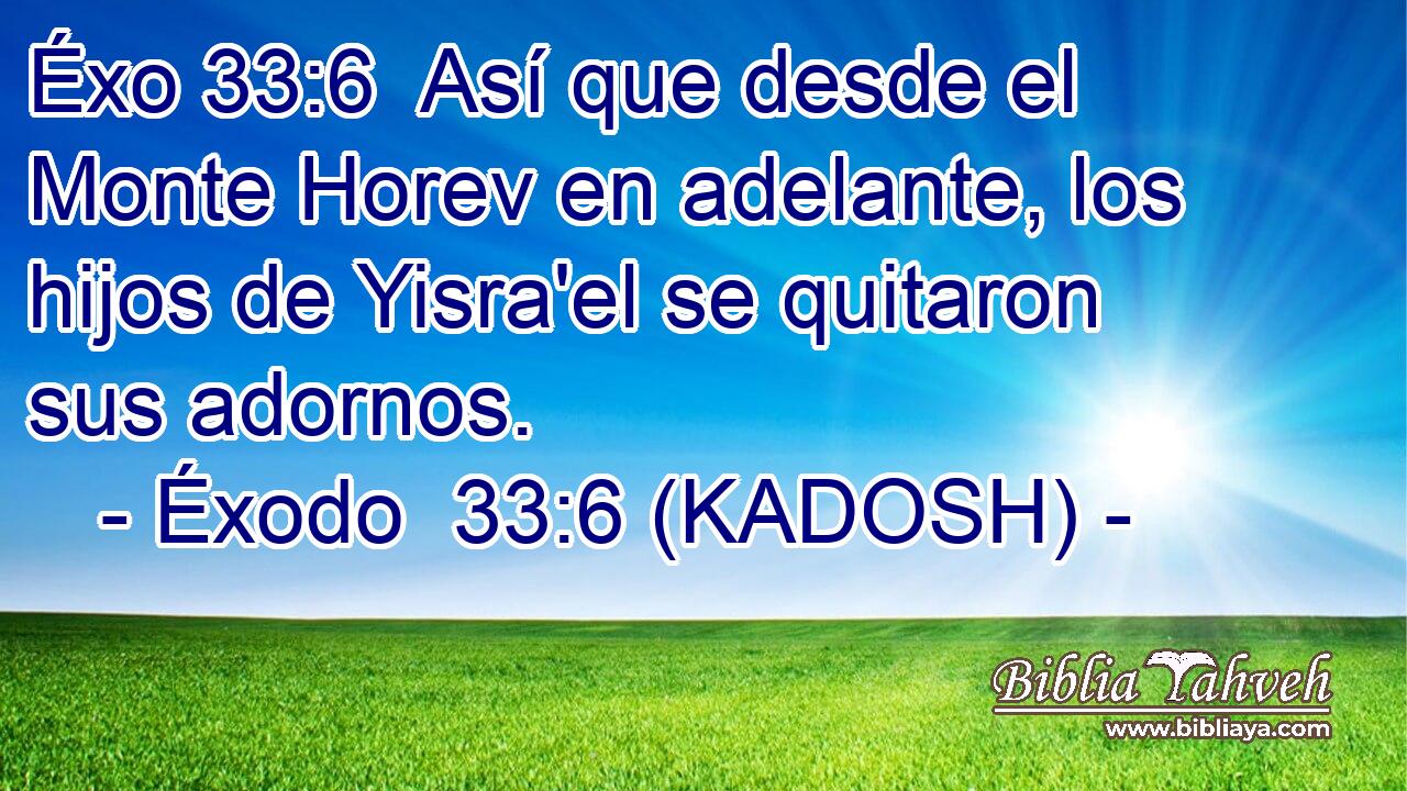  Así que desde el Monte Horev en adelante, los hijos de Yisra'el se quitaron sus adornos. 