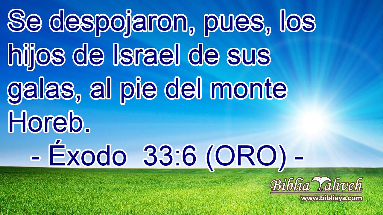  Se despojaron, pues, los hijos de Israel de sus galas, al pie del monte Horeb. 