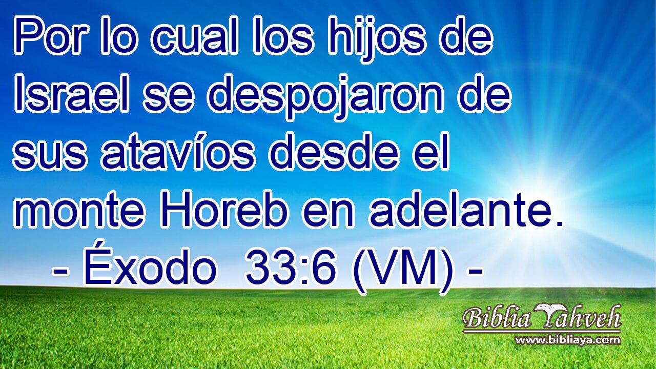 Por lo cual los hijos de Israel se despojaron de sus atavíos desde el monte Horeb en adelante. 