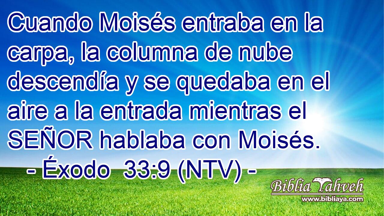 Cuando Moisés entraba en la carpa, la columna de nube descendía y se quedaba en el aire a la entrada mientras el SEÑOR hablaba con Moisés.