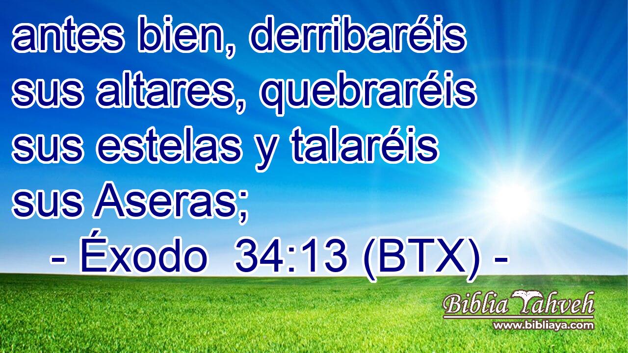 antes bien, derribaréis sus altares, quebraréis sus estelas y talaréis sus Aseras;