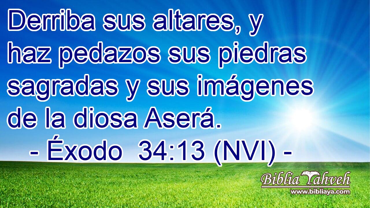  Derriba sus altares, y haz pedazos sus piedras sagradas y sus imágenes de la diosa Aserá. 